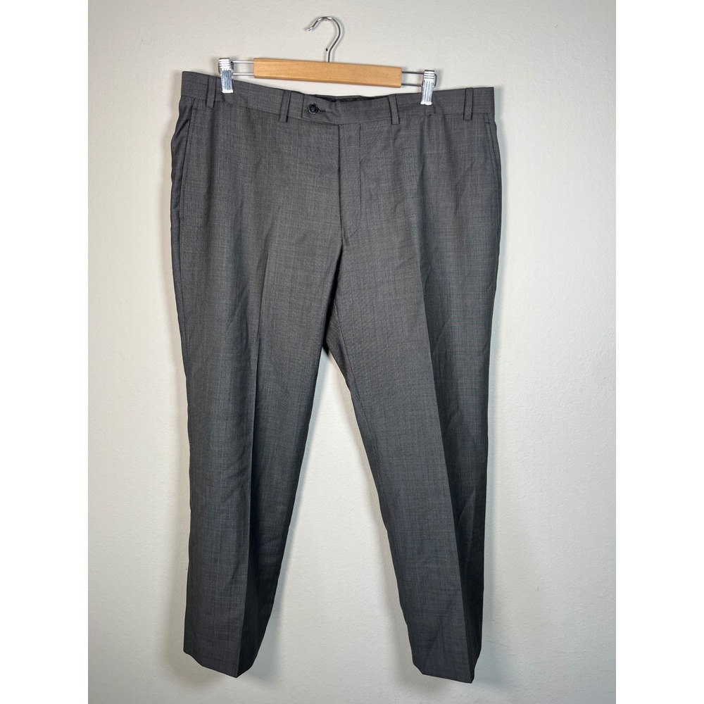 Calvin Klein Premium Mens 38x30 Grey 100% Wool Dress Pants Flat Front Canada